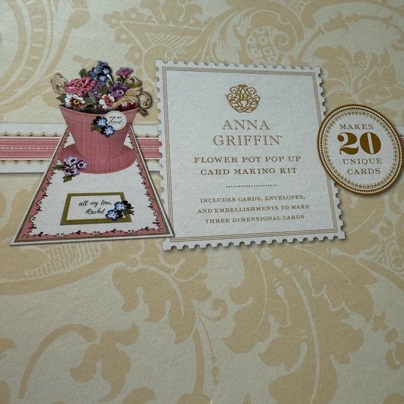 New Anna Griffin Flower Pot Pop Up Card Making Kit Makes 20 Unique Cards Die Cut - Picture 1 of 12